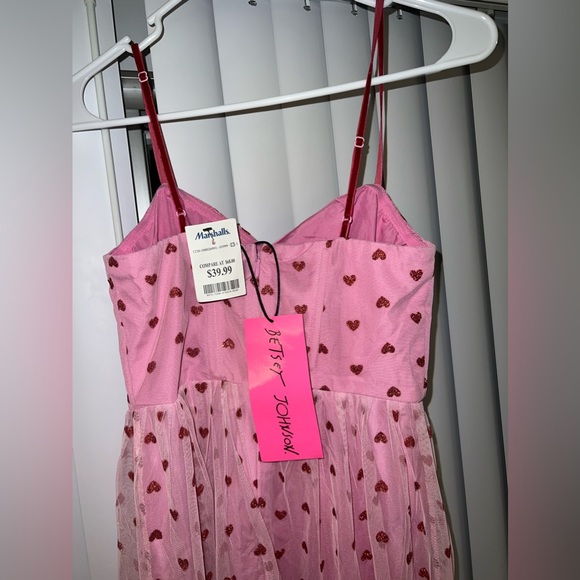 Betsey Johnson Valentines Heart Print Pink Dress - Picture 10 of 12